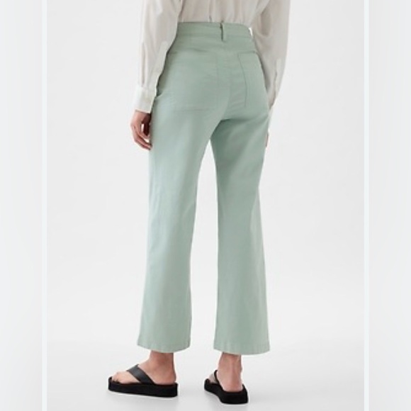 Gap High Stride Wide Leg Ankle Khakis Size 6 Frothy Aqua Blue cotton casual pant - Picture 2 of 16